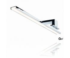 GedoTec LED Luce specchio Luce da incasso Luce bagno luce AALTO Alluminio Acciaio cromo lucidato Efficienza energetica A bianco caldo 3000 - Lunghezza 300 mm