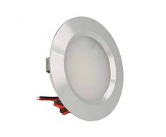 LEDLUX Mini Faretto Led Da Incasso Rotondo 3W AC/DC 12V DC 24V Foro 50mm (Argento, 6000K)