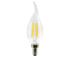 Lampadina, Lampadina a filamento LED, lampada a candela a LED, 380LM 35 Watt alogeno E12 medio base standard Lampadario a LED Lampadine a bulbo a forma di siluro Lampadina vintage e interna AC 110-130