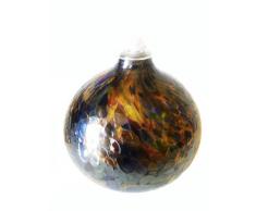 Lampada ad olio, lampada die vetro colorato e soffiato a petrolio in colore colorato specchio, riempirsi, diametro circa 9 centimetri, progetto Oberstdorfer Glashütte