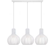 iDEGU Lampada a sospensione moderno 3 Luci Lampadario Vintage in metallo luce pendente a forma di gabbia lampada per soggiorno, sala da pranzo, ristorante, camera da letto, diametro 20 cm, bianco