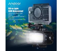 Andoer Ad alta Potenza 700LM Video Diving Fill-in luce LED Lampada di illuminazione Impermeabile 40M 1900mAh Built-in batteria ricaricabile con diffusore per GoPro SJCAM Xiaomi Yi cam