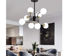 Lusso Oro 8-luci Ottone Sputnik Lampadario Moderno Sferica Vetro Durante La Luce Irregolare Industriale Lampada Da Soffitto Per Cucina Lavandino Bar-Nero rame 8 teste
