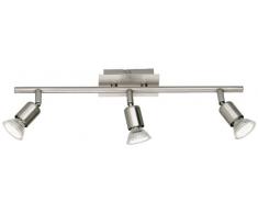 Reality Leuchten Nimes Reality R82701106 Prater Faretto, 1xSMD, 4.5 W LED, Cromo, 12x12x16 cm GU10, 3 W, Nichel Opaco, 45 cm