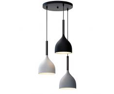 LFsem Lampadario a Sospensione Plafoniera in Metallo 3 Luci Lampada a Sospensione E27 per Lampadario Sala da Pranzo (Rotondo)