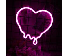 Segnali neon ENUOLI cuore, lampada al neon rosa lampada al neon a led luci neon night luce per camera da letto le luci notturne al cuore a batteria per la casa a muro per bambini