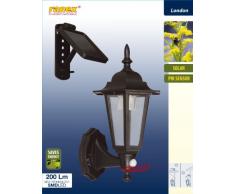Ranex 5000.43 10.011.36 Lampada a LED Parete-Pannello Solare Separato/sens, Movimento 5000.427, Nero