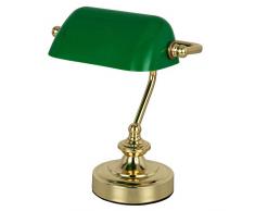 Globo 24917 - Lampada da tavolo retrò da lavoro, luce notturna, colore: Verde