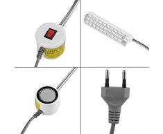 Luce LED per Cucire, Luce LED Lavoro Collo Cigno Regolabile con Base Montaggio Magnetica per Lettura, Studio, Manicure Bellezza, torni, Trapani Colonna(Spina Europea 30 LED (Lampada a Forma di Arco)