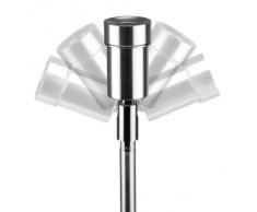 Lampada LED da giardino con picchetto interrabile da Parlat (set di 3 lampade con ciascuna 1 x Power-LED di tonalitá bianco, in alluminio effetto cromato, IP44, ruotabile e orientabile, da esterno, 230V)