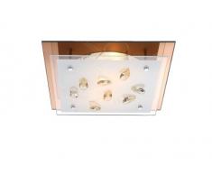 globo Ayana - Plafoniera quadrata con cristalli K5, in nichel cromato opaco