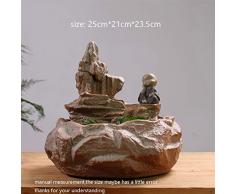 Fontane da tavolo relax Creative Water Fountain ceramica piccola serbatoio di pesce feng shui rockery decor waterscape ornamento indoor artigianato fontana arte Fontana della meditazione ( Color : B )