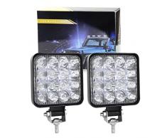RIGIDON 2 Pcs Mini Faro da Lavoro Led, 3.3 Pollici 48W Spot Luci di Lavoro a Led, Fari di Profondità, Tripla Fila Barra Led Fuoristrada Per Auto Trattore Escavatore Camion SUV ATV 4x4,12V 24V 6000K