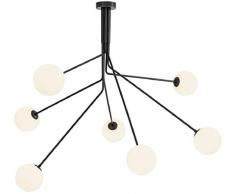 Casa Padrino lampadario alogeno di lusso bronzo/bianco 192 x 192 x A. 85 cm - Lampadario moderno dimmerabile con paralumi rotondi in vetro - Collezione di Lusso