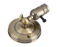 GOTOTOP Portalampada da Parete Vintage, Lampada da Parete in Metallo retrò Edison E27 con Interruttore per Uso Domestico e Decorazione 220V(Bronzo)