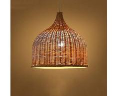 LLAN Paralume In Legno Antico Illuminazione Lampadario In Bambù Rattan Vimini Applique Apparecchi Appesi Illuminazione Illuminazione Primitiva Lampada A Sospensione A Soffitto Asiatico Per Sala Da Pra