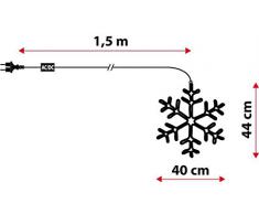 Fiocco di neve in tubo luminoso LED, 40 x h. 44 cm, led bianco freddo, luci natalizie, decorazioni di Natale
