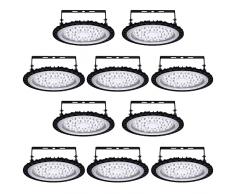 100W UFO LED Alta Luce Della Baia, UFO Proiettore Faretto 10000LM 6500K Luce Bianca, UFO Interni Lampadario, Impermeabile IP65 Fari Risparmio Energetico Farettoper Officine, Fabbriche, Campi daCalcio