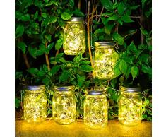 Lanterne Solari da Esterno - 6 Pezzi Lanterne da Esterno 30 LED Lampade Solari da Giardino IP65 Impermeabile Lanterna Solare Esterno per Giardino Esterni Interni Feste Natale (A-Bianco Caldo)