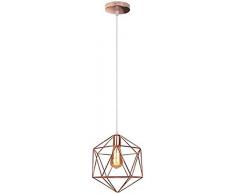 GYC E27 Modern Diamond Design Lampada a Sospensione Creativa Gabbia Metallica Lampada a Sospensione Regolabile in Altezza personalità Soggiorno Sala da Pranzo Camera da Letto