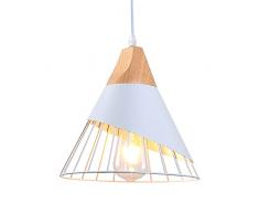 WOWEWA Lampadario a Sospensione Vintage, Lampada a Sospensione Moderna per lampadine LED E27,Sospensione Retro Bianco per bagno,Ristorante Cucina Bar Caffetteria,soggiorno,corridoio (26 cm)