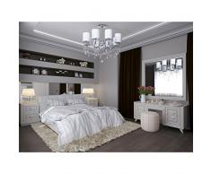 MW-Light 379018608 Lampadario da Soffitto Contemporaneo Colore Cromo Metallo Paralume Bianco Tessile Elegante Moderna 8 x 60W E14 Escl