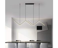 YUNZI 26W LED Lampade a sospensione, Moderno Soffitto Lampadario Luce sospesa Alluminio Apparecchio per Soggiorno Camera da letto Sala da pranzo, 3 colori Lampada, Bianca, Caldo, Luce neutra,Nero