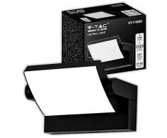 V-TAC Lampada da Parete per Esterno o Interno 17W - Lampada Muro Nera Regolabile - Applique da Parete Moderno in Alluminio per Giardino, Terrazzo, Corridoio, Balconi - IP65 - Luce Calda