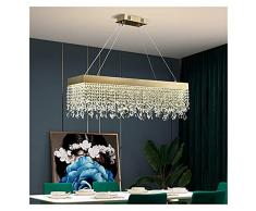 Machine Lampada di Cristallo A LED Rettangolare/Ovale Lampadario di Lusso per La Decorazione della Casa Illuminazione per Interni in Oro (Color : Rectangledimmable, Size : L120xW35xH25)