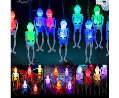 Shengruili Halloween Lampada LED,Scheletro Catena Luminosa LED,Luci Led a Fantasma,Luci Halloween Decorativa Scheletro,Halloween Lampeggianti LED,Per Festa di Halloween,Decorazioni Casa