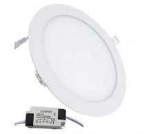 LONJY 12 W 6 pollici ultra sottile rotonda lampada da incasso a soffitto faretto Slim Downlight con driver, 6500 K bianco freddo, lampadina da 100 Watt equivalente, facile installazione