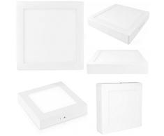 PLAFONIERA FARETTO LED QUADRATO DA SUPERFICIE CON CORPO IN ALLUMINIO DA 18W = 180W PANNELLO LUCE BIANCO FREDDO 6000K 1350 LUMEN LUNGA DURATA LED DI ULTIMA GENERAZIONE, ULTRA LUMINOSI ED EFFICIENTI CON LED DRIVER. APPLICABILE GRAZIE