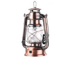 LANTERNA RETRò BRONZO LAMPADA STILE VINTAGE COME AD OLIO 1,2W AD ENERGIA SOLARE