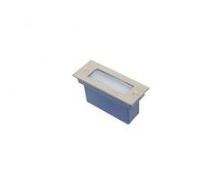 LineteckLED -020551- Segnapasso in acciaio inox LED Rettangolare da Incasso 7W dimensioni 110x55mm Luce Fredda 6000K 700 Lumen ultra luminoso!