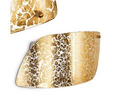 Lampada da parete Anzio con vetro di colore oro strutturato - Applique murale dorata - Luce attacco E27 per interni design o classico - max. 60 Watt