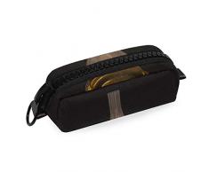 MONTOJ Astuccio grande capacità per matite antiche con lampada ad olio per trucchi, pennelli da trucco, borsa in tela