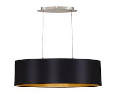EGLO 31611 lampadario in nichel-Matt Ã paralume, nero/oro acciaio, 78 cm, glÃ¼hlampe, argento