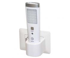Life LAMPADA RICARICABILE 15+5 LED, CON SENSORE, FUNZIONE EMERGENZA + Torcia, CON BASE DI RICARICA