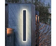 VOMI Lampada da Parete a LED a Striscia Lunga Senza Fili per Esterni, IP65 Impermeabile Applique Lunga da Parete Esterno con Interruttore, 10W Illuminazione da Parete ad Energia Solare, 4500K