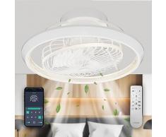 MQW Ventilatore Da Soffitto Illuminazione A Led, Plafoniera A Ventola Invisibile Ruotabile A 360°, Dimmerabile 48w Con Lampada a Ventola Con Telecomando, Plafoniera Per Soggiorno, Sala Da Pranzo
