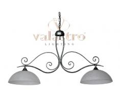 VALASTRO LIGHTING COD.26112_C72 – Illuminazione per interni lampada a sospensione Lampadario in ferro battuto illuminazione interni 2 luci prodotto in Italia da Valastrolighting
