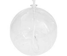 Lampada a Olio in Vetro Rotondo con Supporto per stoppino e Foro Rotondo da 3 mm, in Vetro soffiato, Diametro ca. 10 cm Altezza ca. 9,5 cm
