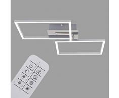 BRILONER - Plafoniera LED Soffitto Moderna, Lampadario Soggiorno, Camera da Letto, Bagno, cucina, incl. telecomando, con regolazione della temperatura, in alluminio, 500x388x78mm