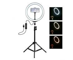 DUS Lampada ad Anulare Luce Circolare LED Ring Light Luce ad Anello Luminoso per Selfie, Fotografia, Tiktok, Live Stream