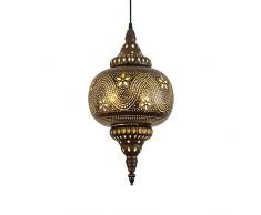 Lampada a sospensione moderna industriale Lampada turca Lampadario vintage Lampada marocchina Lampada a sospensione con incisione, Lampada a sospensione a soffitto araba cava in ferro marrone for rist