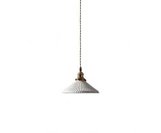 SDFDSSR Lampadario a Testa Singola in Ottone Semplice Stile Giapponese personalità Creativa Lampada a Sospensione in Ceramica Bianca per Illuminazione Camera da Letto e Soggiorno E14