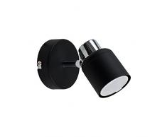 MiniSun - Bellissima plafoniera/lampada da parete, moderna con una luce spot orientabile e finitura nera