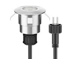 Faretti LED da incasso a terra Parlat (60 lumen, luce bianco freddo, alluminio, 230 Volt AC, IP65, Set di 5 lampade)