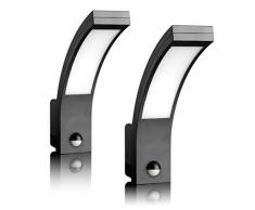SEBSON® 2x LED Lampada da Parete Esterno con Sensore di Movimento, Antracite 15W 1000lm Bianco Freddo 5800K IP54