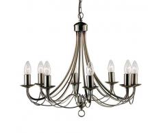 Searchlight 6348-8AB Maypole in ottone antico-Lampada da soffitto a 8 luci
